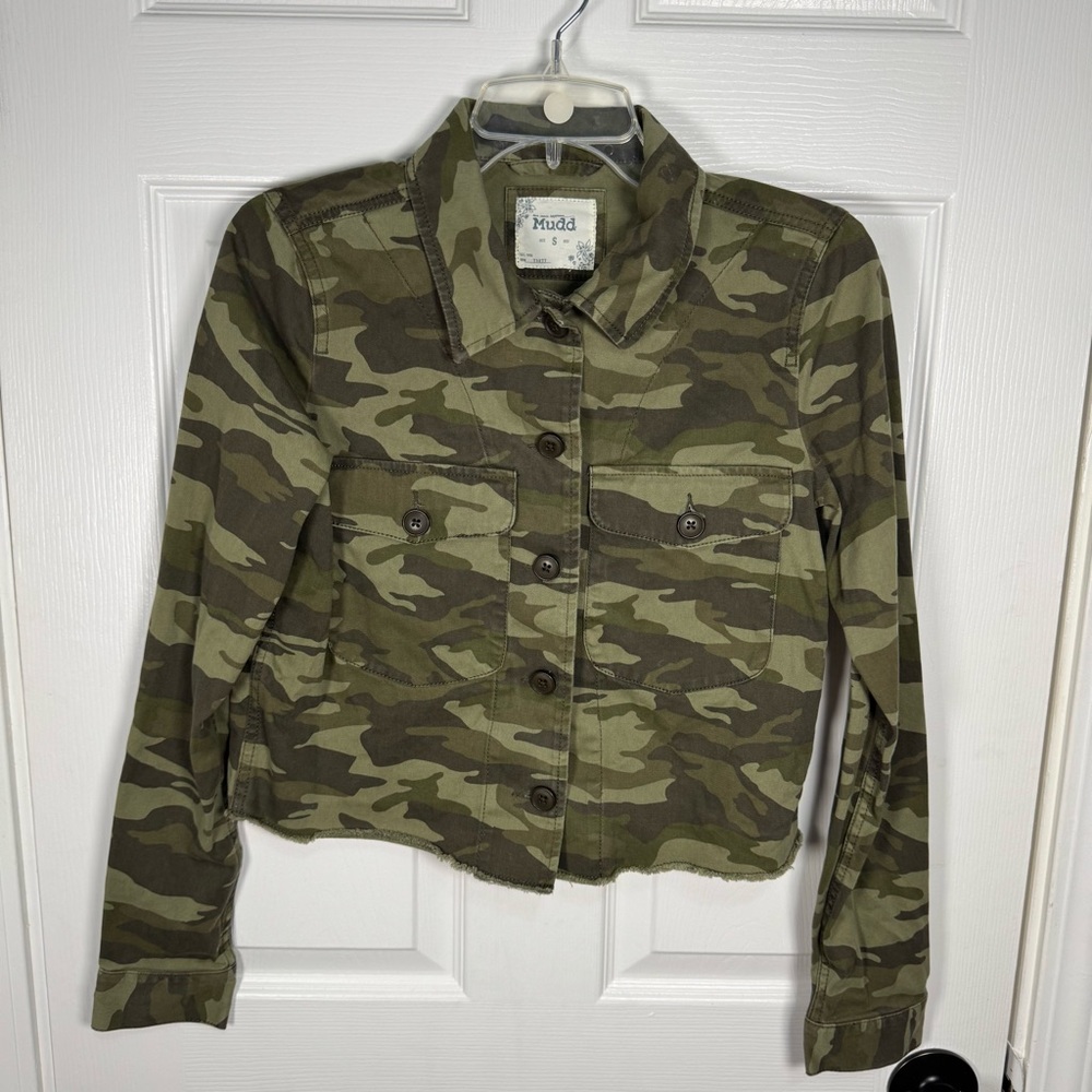 Mudd Women's Green Camo Utility Jacket‎